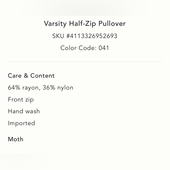 Anthropologie moth varsity ribbed half zip blue white striped sweater medium - Picture 3 of 17